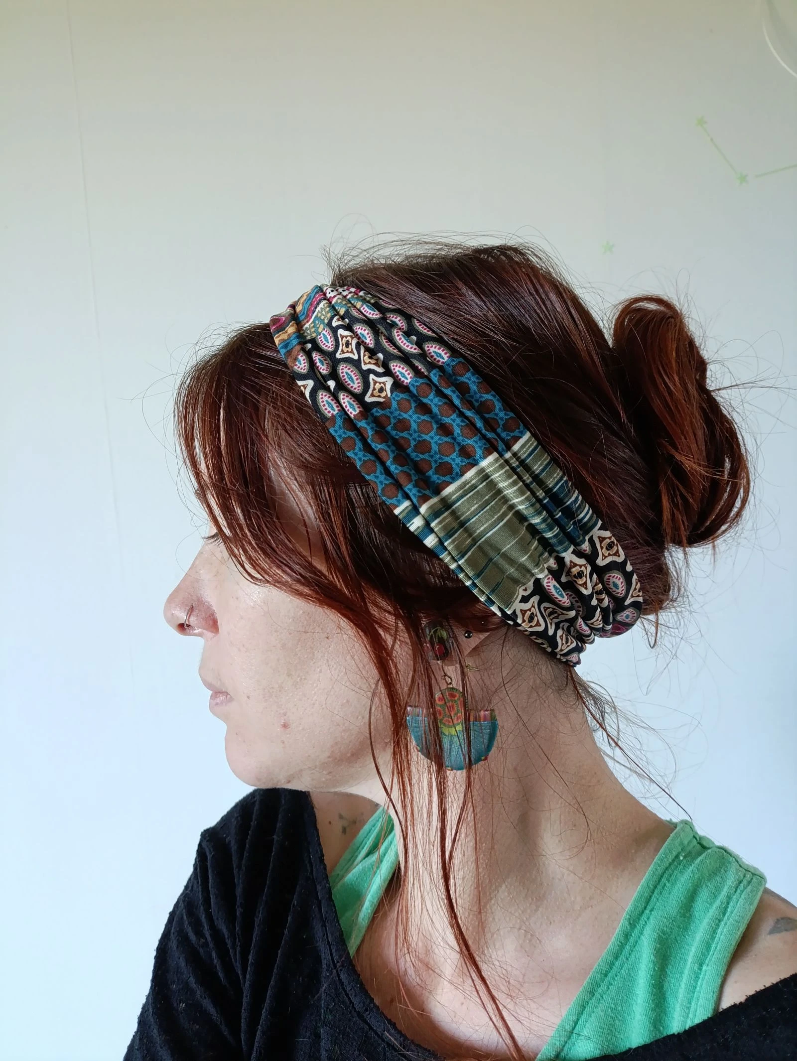 Faixa de cabelo feminina com motivos geométricos - confortável e prática – photo 3